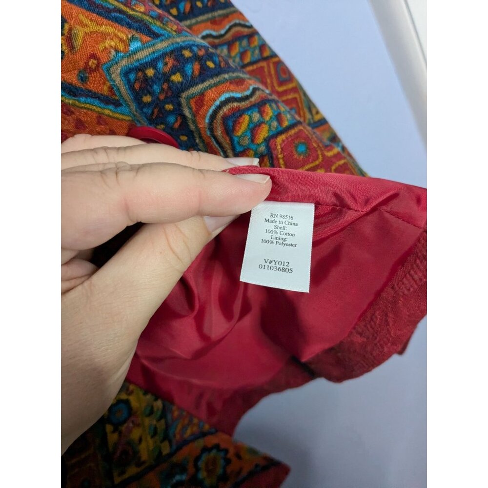 Coldwater Creek Womens Multicolor Geometric Pattern Blazer Jacket W18 Southwest - Picture 9 of 16